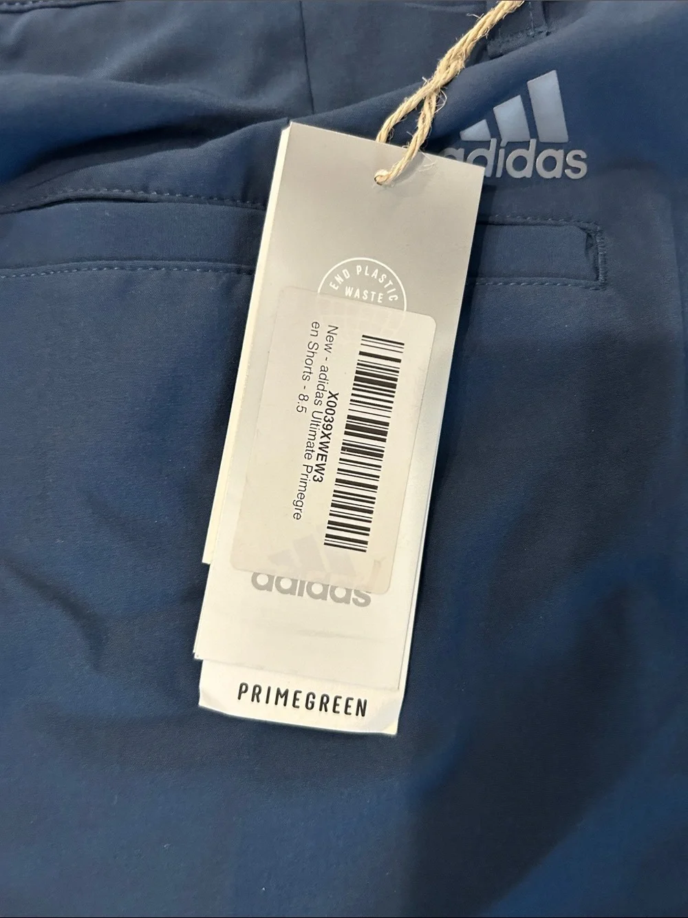 adidas Men's Dark Blue Flat Front Performance Shorts